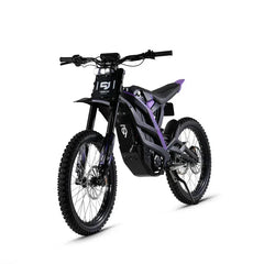 Black and purple 79BIKE Falcon Pro Electric Dirt Bicycle on a white background