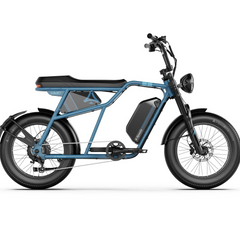 Blue A-Spadz Cavet Air Electric Bike on a white background