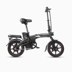 Black DYU A5 Upgraded Folding Electric Bike on a white background