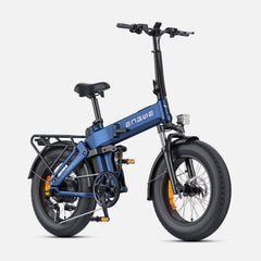 Blue Engwe Engine Pro 3.0 Boost Folding Electric Bicycle on a white background