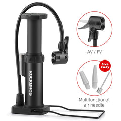 ROCKBROS Bicycle Pump Portable Mini Hand Pump Cycling Air Pump Bike Pump MTB Mountain Bike Pump 100PSI Inflator Foot Bomba