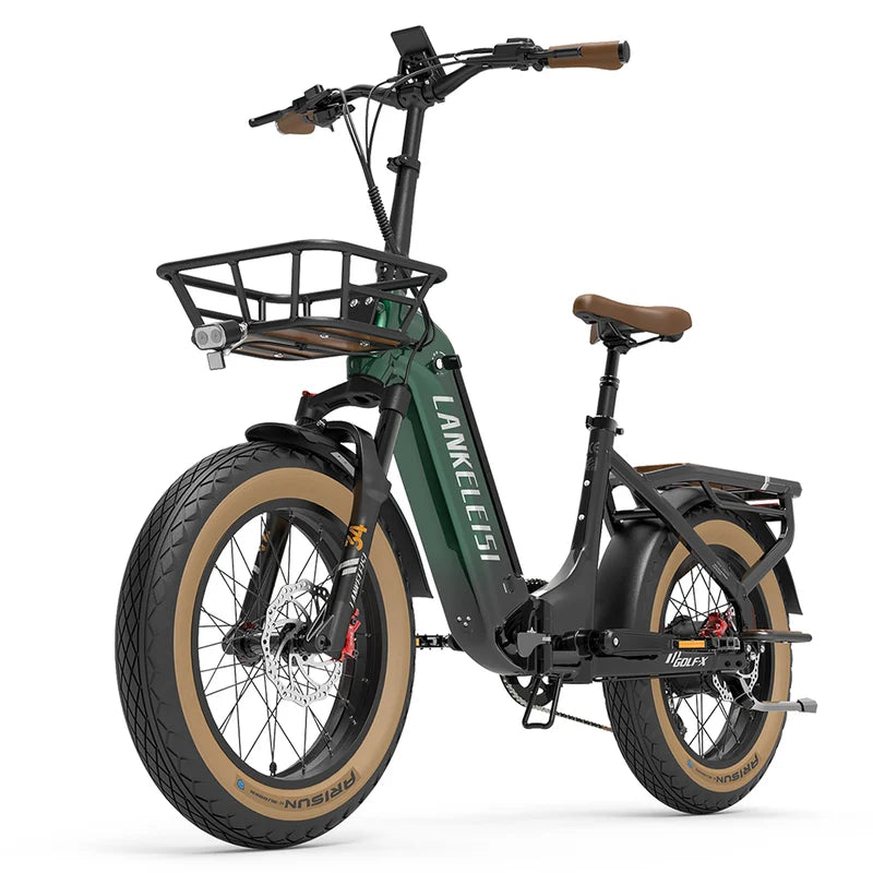 Green LANKELEISI GOLF-X with a basket on a white background