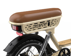 Beige and brown scooter with 'ONESPORT' branding on a white background