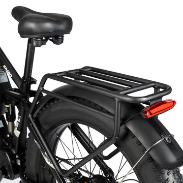 PHILODO Jumbo Dual Motor Electric Bike in black with a rear rack on a white background