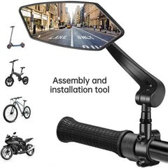 1pair Bicycle Rearview Mirror 360 Rotation Adjustment For Motorcycle Electric Bike Handlebar Reflective Mirror Accessory
