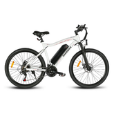 SAMEBIKE SY26-II Electric Mountain Bike in White with black components on a white background