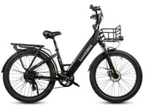 Black electric bike with a basket on a white background -Samebike RS-A01 Plus Electric Bike