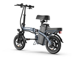 Gray URLIFE F1L Compact Folding Electric Bike with URLIFE branding on a white background
