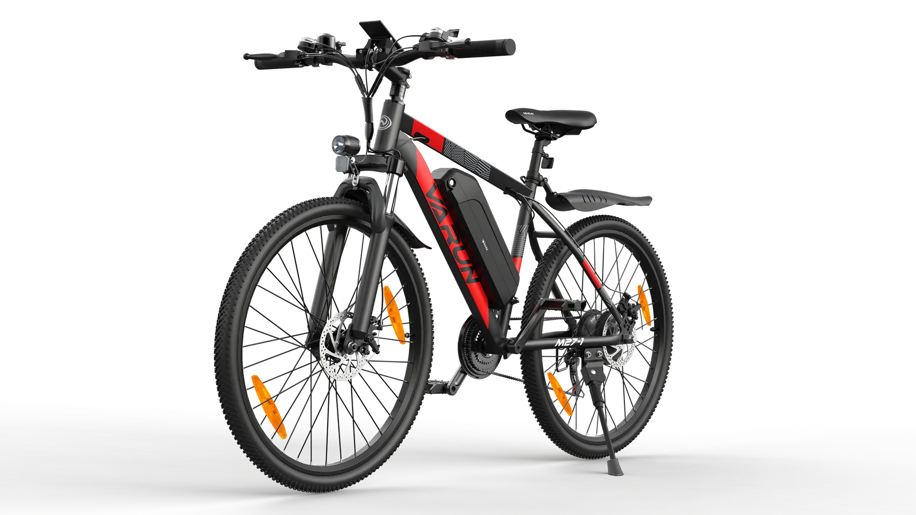 VARUN M27-1 Electric Bike with red accents on a white background