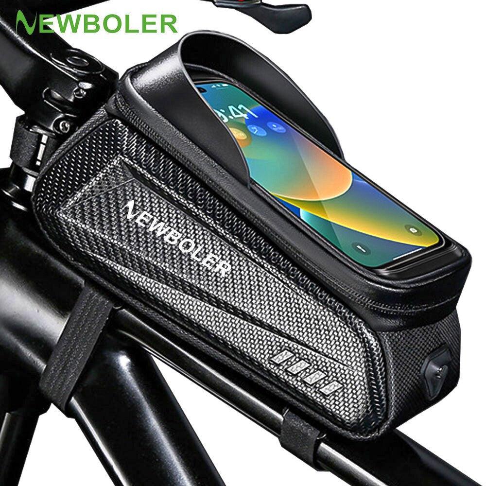Aomiker Waterproof Bike Frame Bag - 1.8L Top Tube Bag With Quick Zipper & Phone Mount