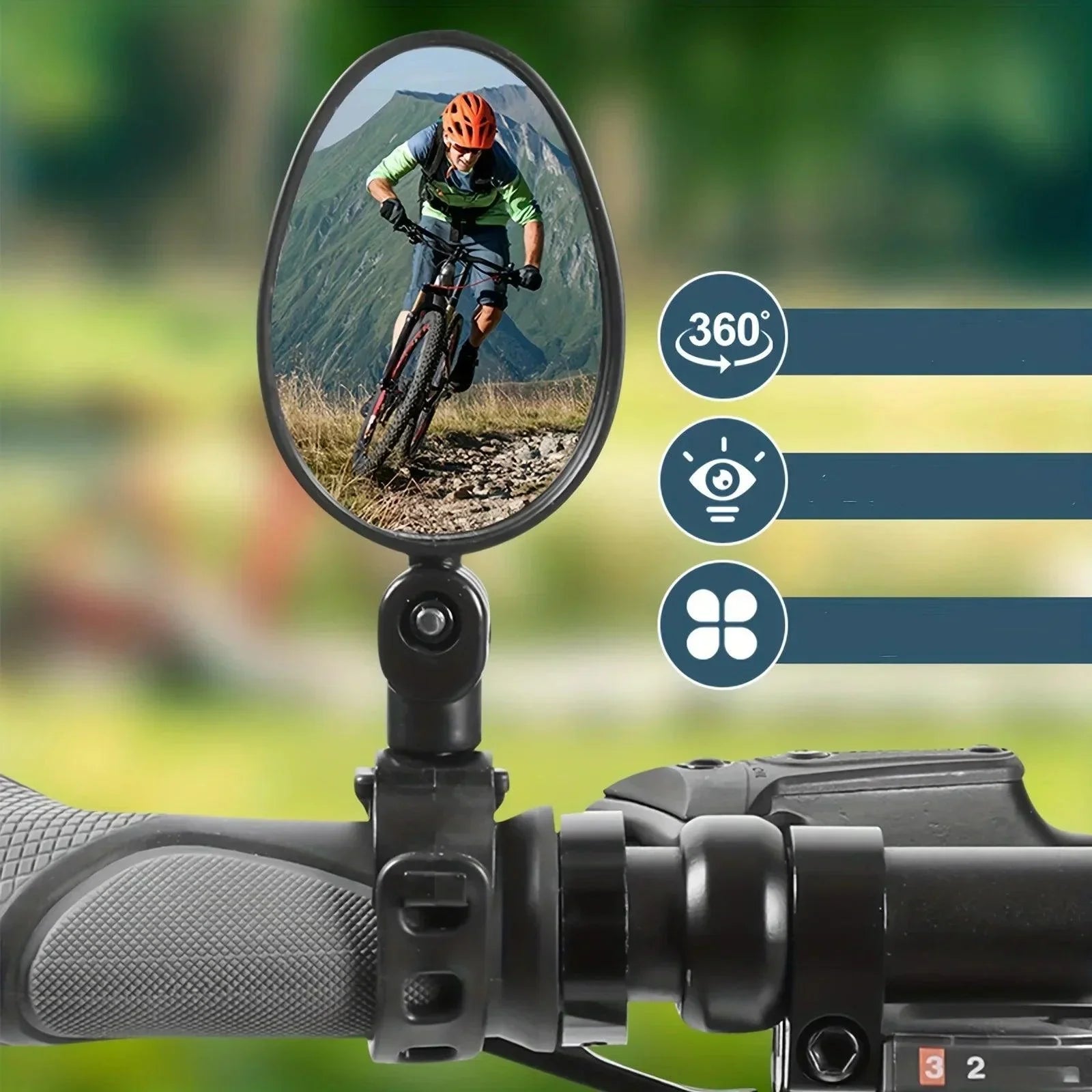 1/2PC Bike Mirror 360 Degree Adjustable Rotatable Handlebar Mirror Wide Bycicle Accessories Cycling Rear View Mirror Accesorios - Pogo Cycles