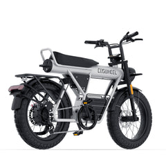 Battery view of Coswheel CT20 2.0 Cargo Electric Bike on a white background