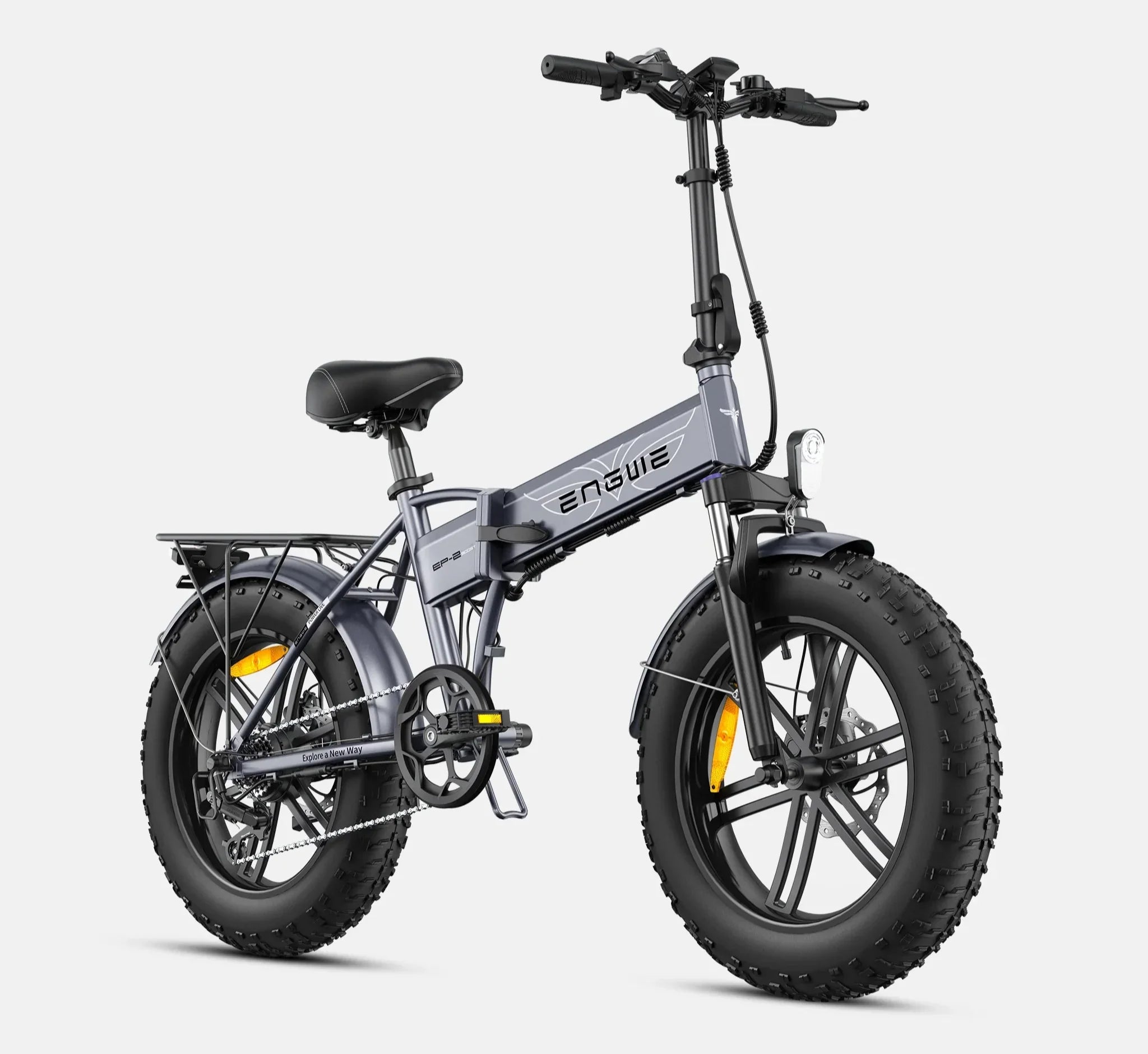 Gray Engwe EP-2 Boost Electric Bike with chunky tires on a white background