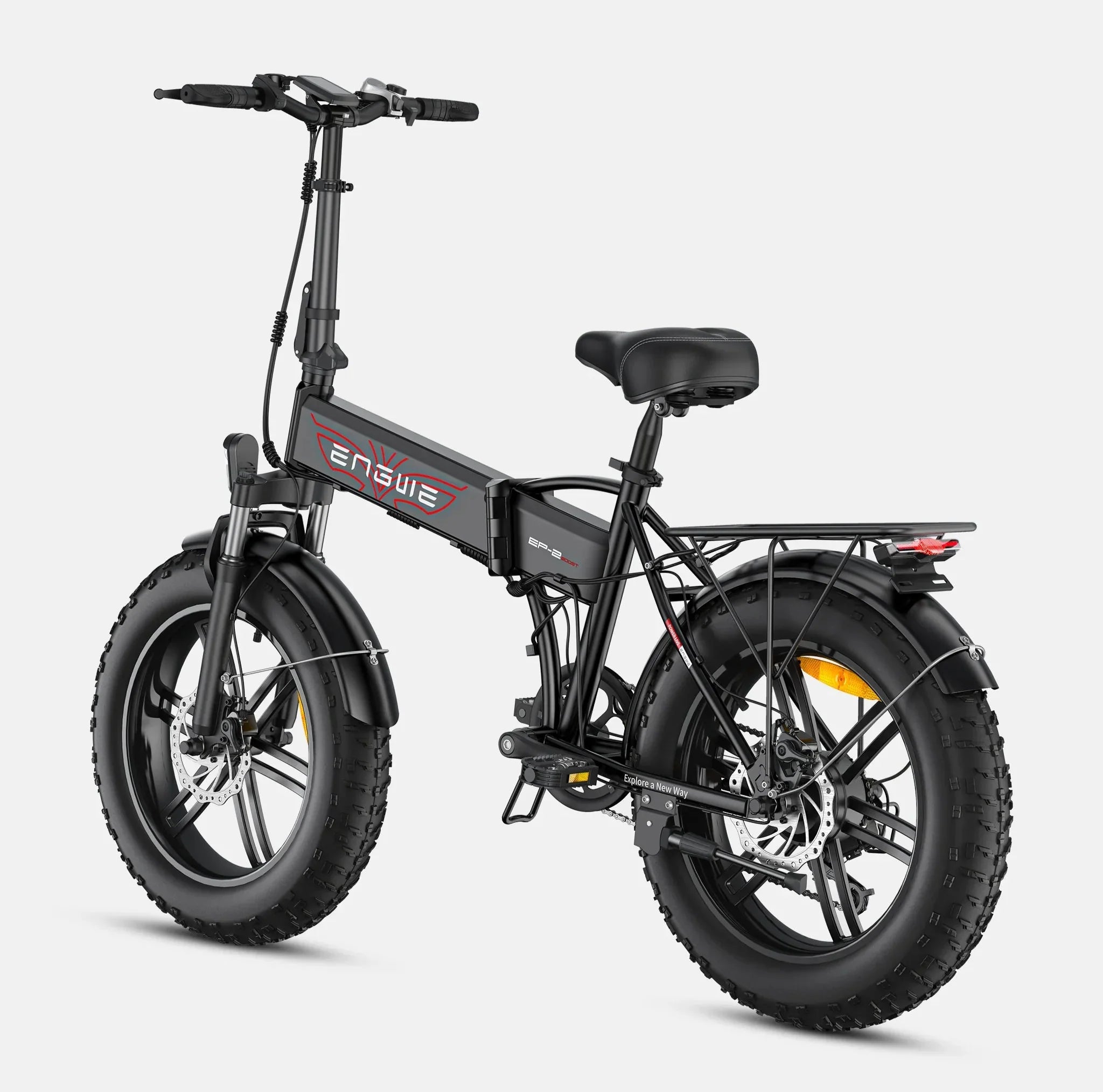 Black - Engwe EP-2 Boost Electric Bike with visible brand name on a white background