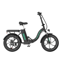 Black KOOLUX BK6S 3.0 Folding Electric Bike in green colour with KOOLUX  branding on a white background