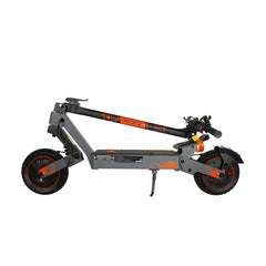Gray KuKirin G2 Ultra Electric Scooter with orange accents on a white background - Pogo Cycles, Ireland