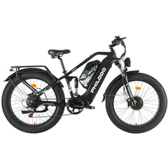 PHILODO Jumbo Dual Motor Electric Bike in black with 'Philodo' branding on a white background