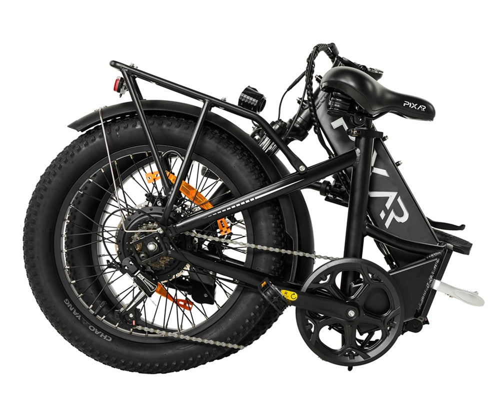 PIXAR WIND1 Foldable Electric Bike in black with visible branding on a white background