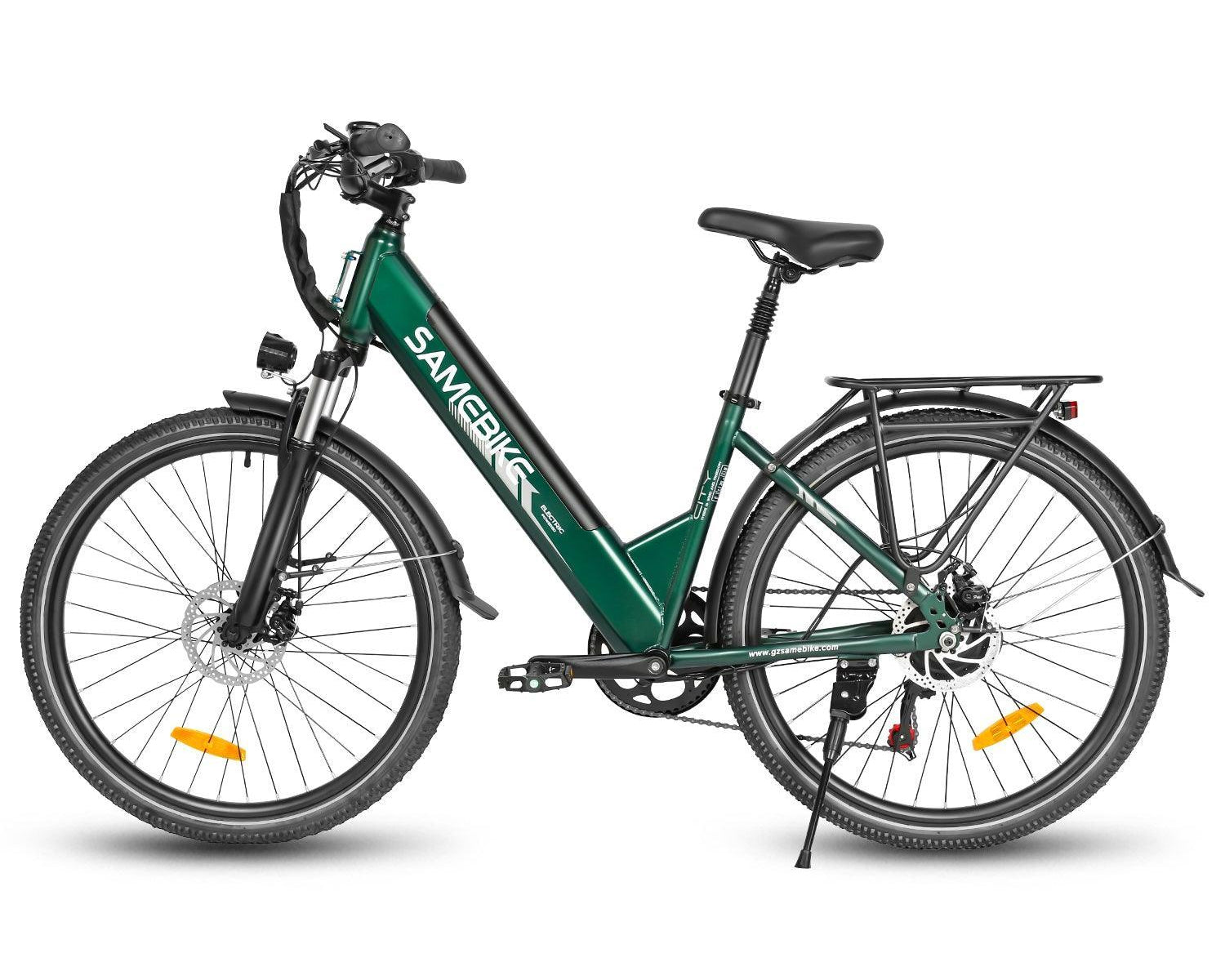 Left side view of Samebike RS-A01 Pro-T Electric Bike in green- Pogo Cycles