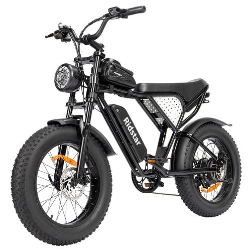Black Ridstar Q20 Mini Electric Bike on a white background