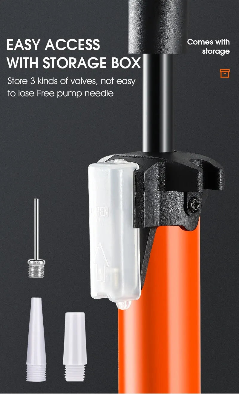 WEST BIKING 160PSI High Pressure Pump Schrader Presta MTB Bicycle Floor Pump Cycling Air Pump Tire Ball Motorcycle Car Inflator