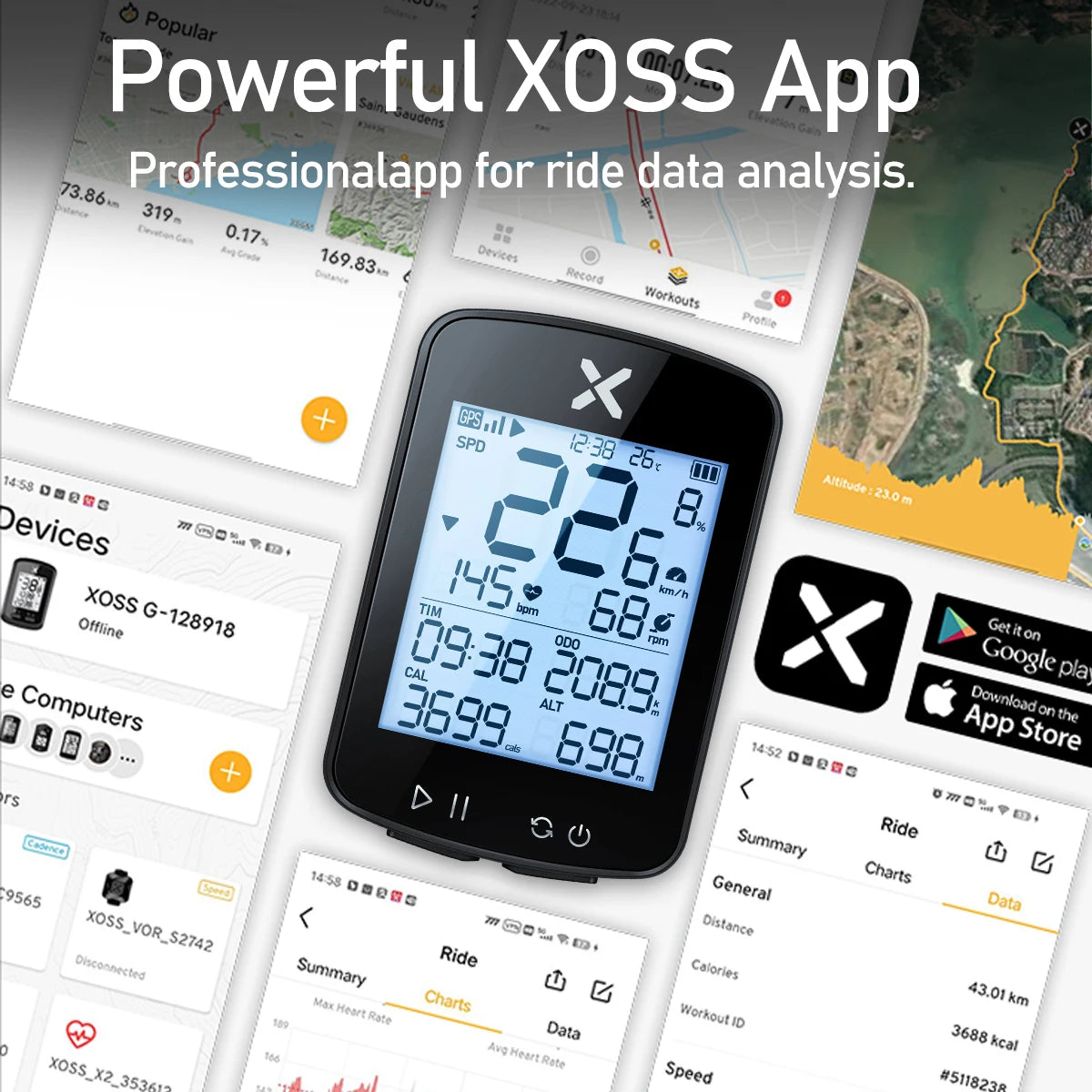 Choice Version xoss G+ G2 G plus 2 Bike Computer GPS Generation Cycling Wireless Speedometer