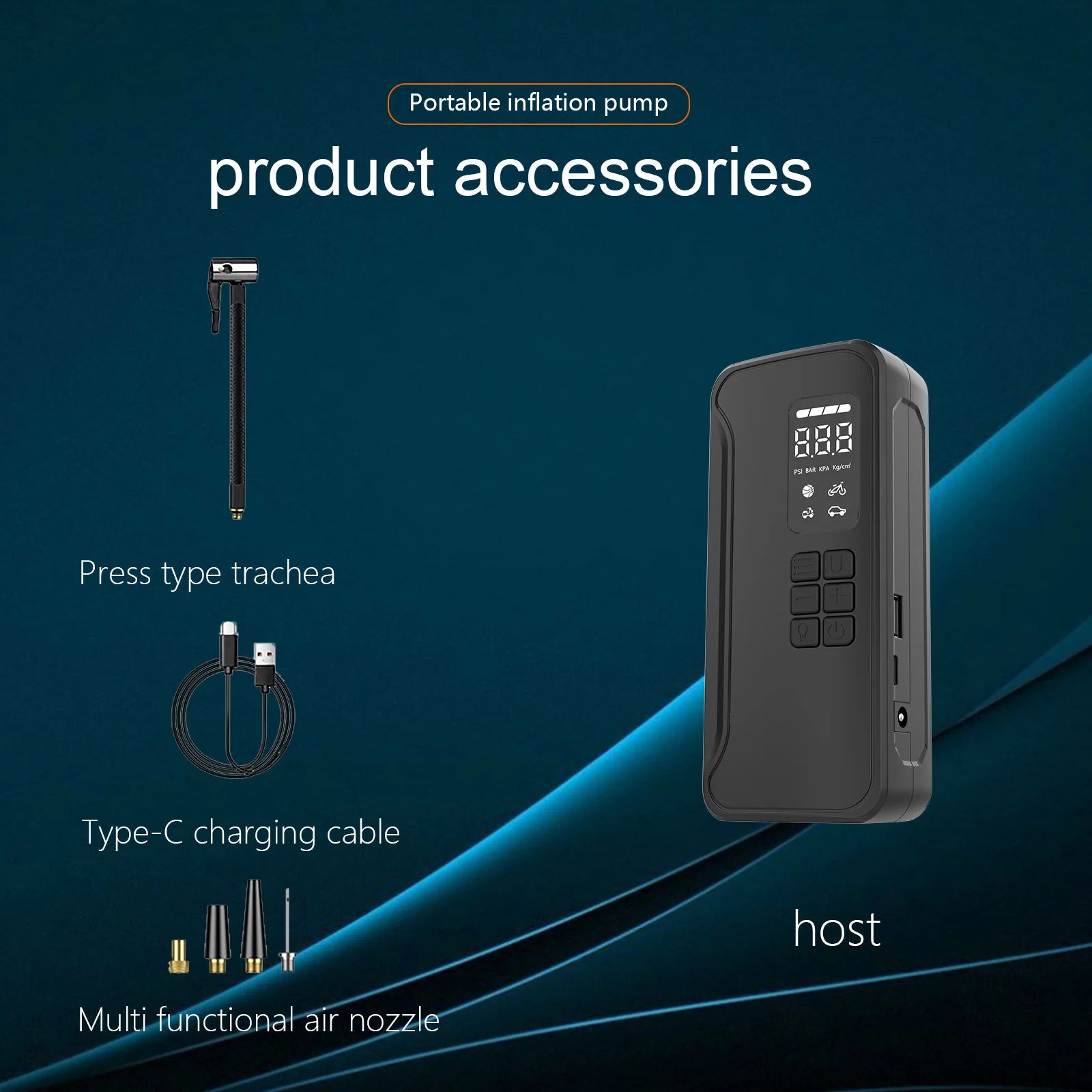 Wireless Air Pump 150psi Touch Screen/Key Portable Electric Tire Inflator For Car Bicycle Motorcycle Mini Air Compressor Injecto