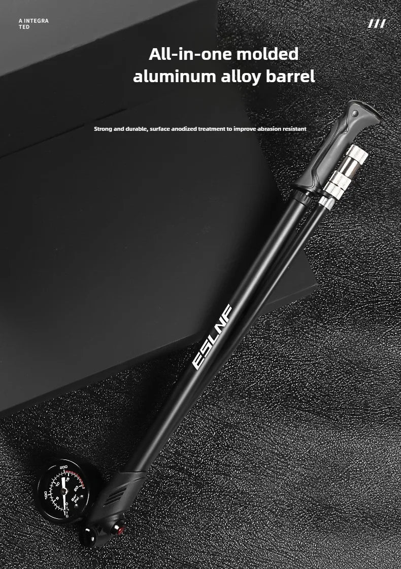 ESLNF Portable High-pressure 300psi Bike Air Pump with Gauge for Fork & Rear Suspension Shock Absorber Mountain Bicycle