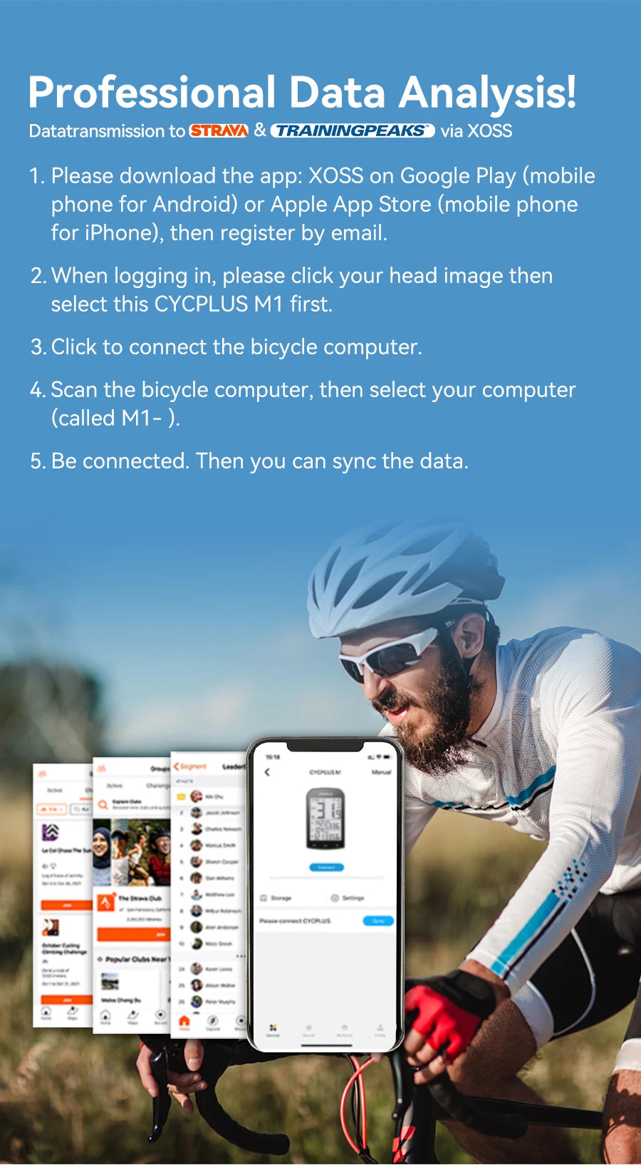 CYCPLUS M1 GPS Bicycle Computer Cycling Speedometer - Pogo Cycles