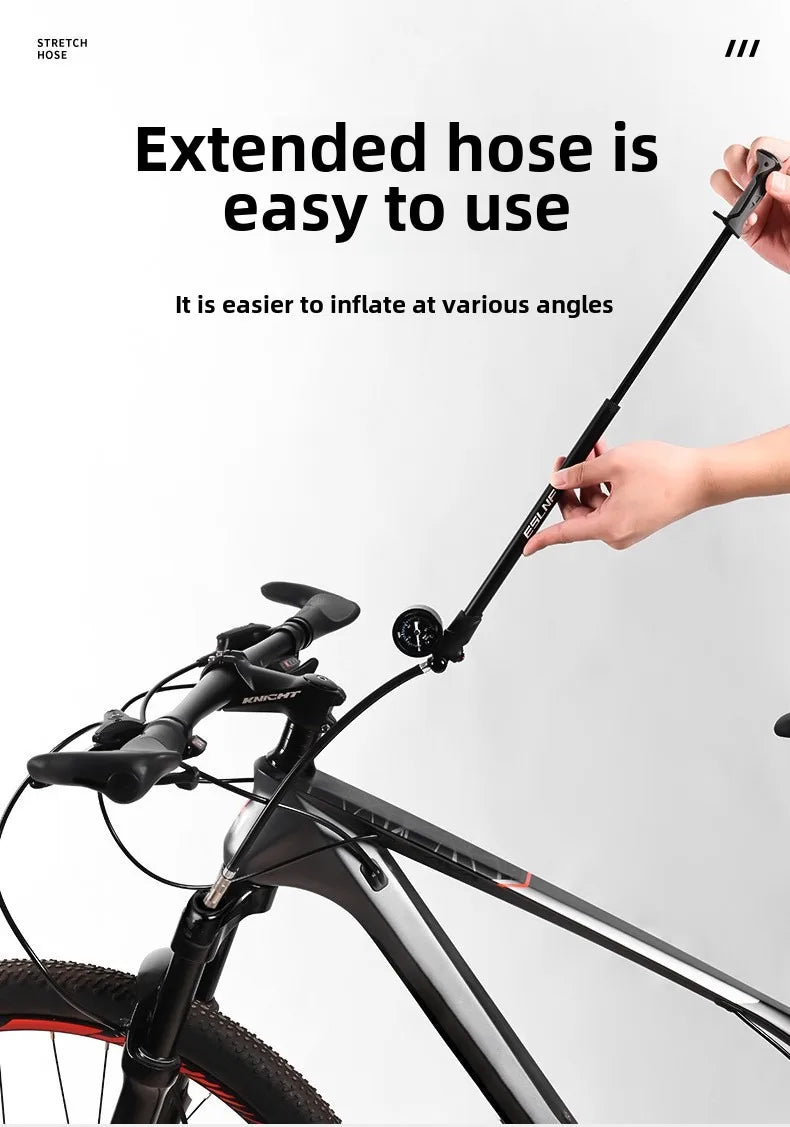 ESLNF Portable High-pressure 300psi Bike Air Pump with Gauge for Fork & Rear Suspension Shock Absorber Mountain Bicycle