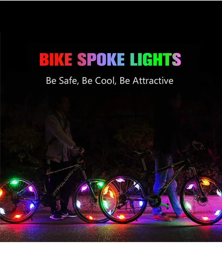 Colorful Bike Wheel Spoke Light Waterproof MTB Balance Bicycle Light LED Tyre Tire Flash Lights Warning Cycling Lamp