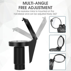 WEST BIKING Bike Rearview Mirror Universal Adjustable Convex Mirrors Rotate Handlebar End Mirror MTB Road Bike Accessories