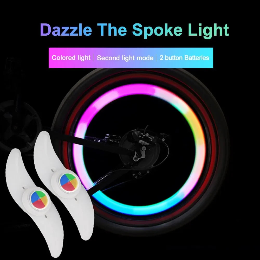 Colorful Bike Wheel Spoke Light Waterproof MTB Balance Bicycle Light LED Tyre Tire Flash Lights Warning Cycling Lamp