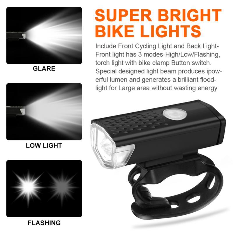 Bike Front Bicycle Lights Rear Taillight Rechargeable Headlight LED Flashlight Lantern Lamp Bicycle Safety Ciclismo Фонарик - Pogo Cycles