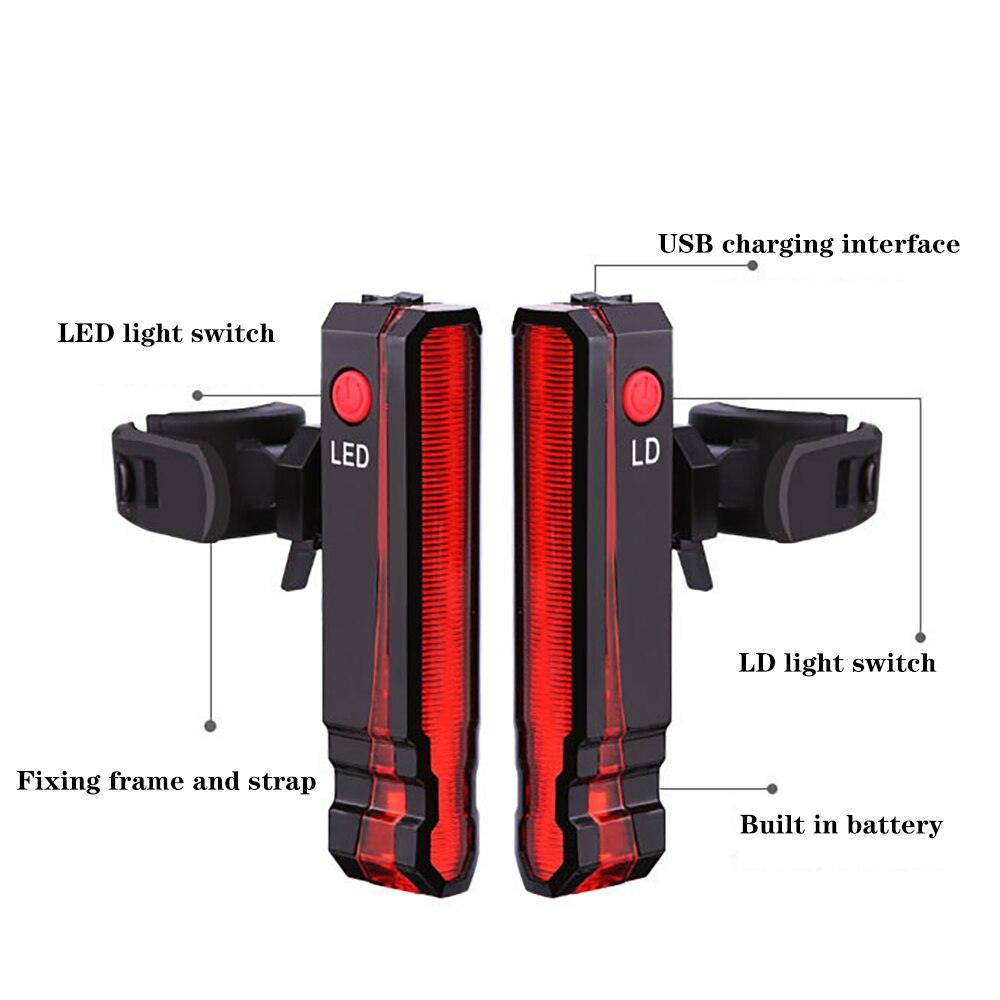 Bike Rear Light Laser Line Warning Lamp Waterproof Seatpost LED Light USB Rechargeable MTB Road Bicycle Taillight - Pogo Cycles