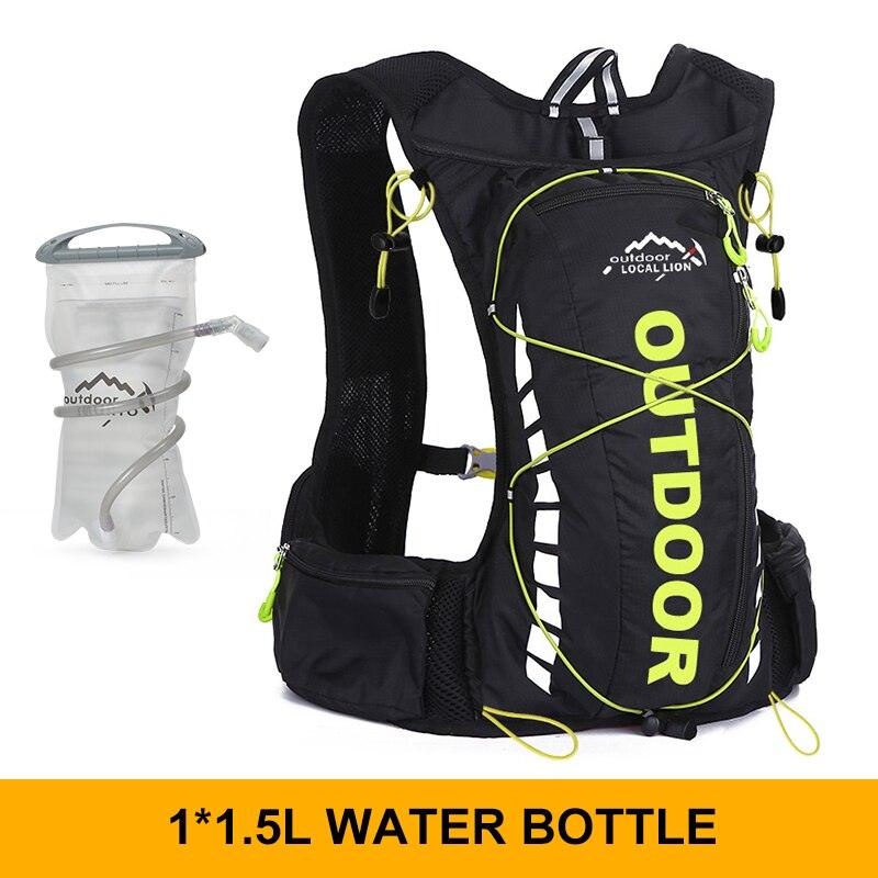 Cycling backpack for men and women, nylon bag, waterproof 8 liters, hiking and camping, 250ml water bottle with 1.5L water bag - Pogo Cycles