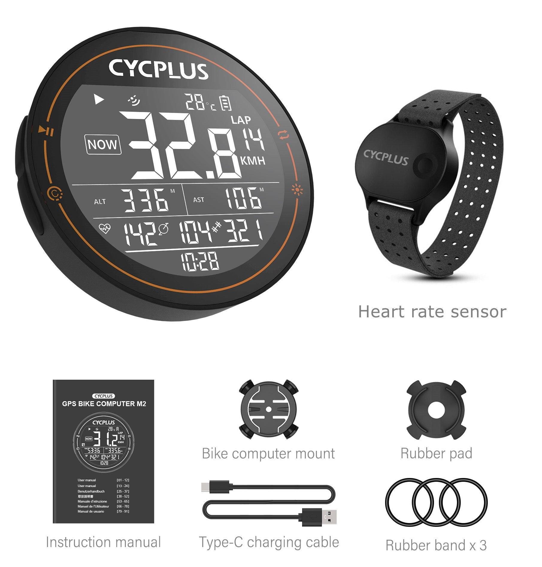 CYCPLUS M2 GPS Bicycle Computer Cycling Speedometer Bike Accessories Speed Odometer Waterproof Bluetooth ANT for Road Bike MTB - Pogo Cycles