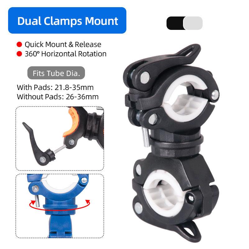 Deemount Bicycle Light Bracket Bike Lamp Holder LED Torch Headlight Pump Stand Quick Release Mount 360 Degree Rotatable HLD-211 - Pogo Cycles