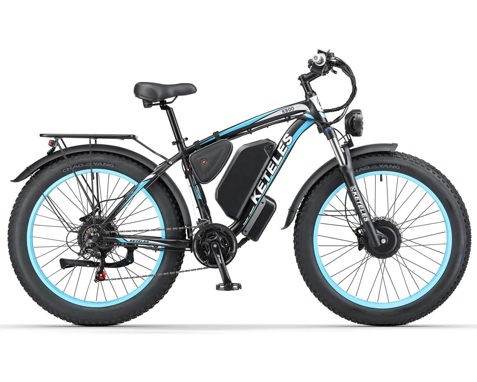 Keteles K800 Dual Motor Electric Bike Black Blue 23AH Dual Motor