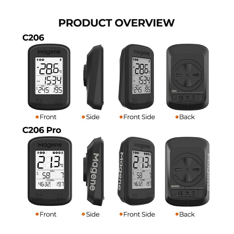 Magene C206 Pro Bike Computer Wireless GPS Speedometer Waterproof Road MTB Bicycle Bluetooth ANT with Cadence Cycling Sensor - Pogo Cycles