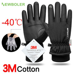 Men Winter Waterproof Cycling Gloves Outdoor Sports Running Motorcycle Ski Touch Screen Fleece Gloves Non-slip Warm Full Fingers - Pogo Cycles available in cycle to work