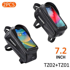 NEWBOLER Bike Bag 2L Frame Front Tube Cycling Bag Bicycle Waterproof Phone Case Holder 7.2Inches Touchscreen Bag Accessorie - Pogo Cycles