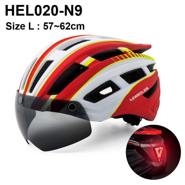 NEWBOLER Cycling Helmet Man Women LED Light Helmet Road Mountain Bike Helmet Lens For Riding Bicycle Sports Skateboard Scooter - Pogo Cycles