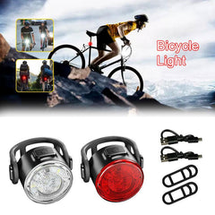 Red/White USB Rechargeable Cycling Taillight Front Bicycle Lamp 6 Modes Bike Warning Rear Light Safety Night Riding Bike Light - Pogo Cycles