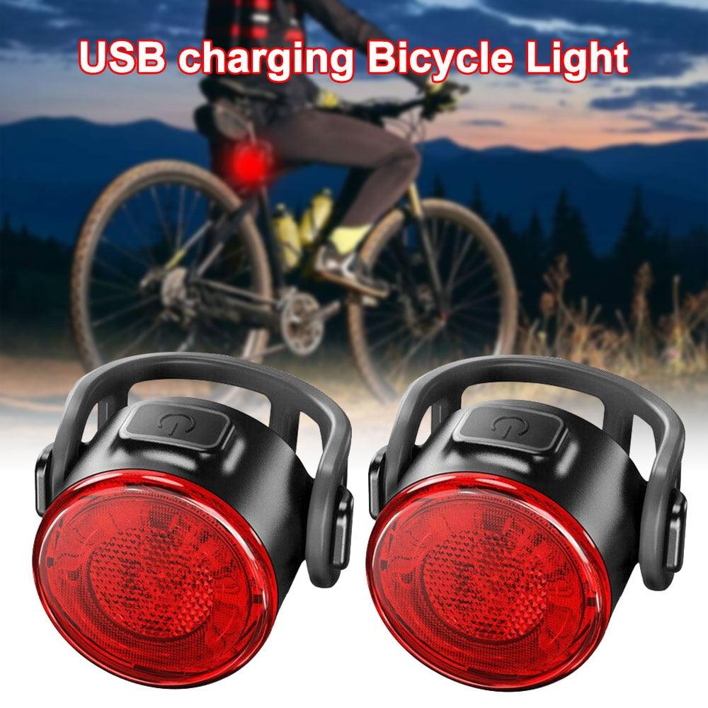 Red/White USB Rechargeable Cycling Taillight Front Bicycle Lamp 6 Modes Bike Warning Rear Light Safety Night Riding Bike Light - Pogo Cycles