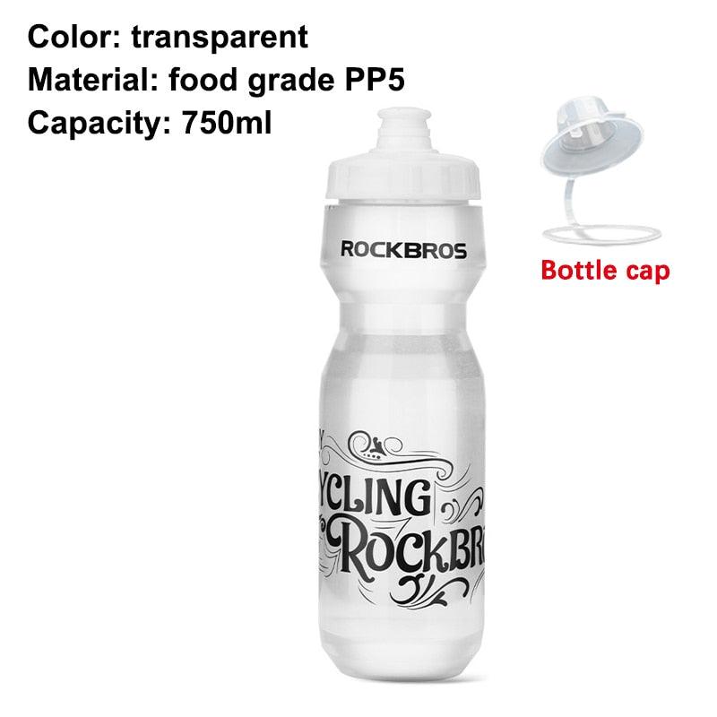 ROCKBROS 750ml Bicycle Water Bottle Food Grade Sports Fitness Running Riding Camping Hiking Kettle Leak-proof Bike Bottle Cage - Pogo Cycles