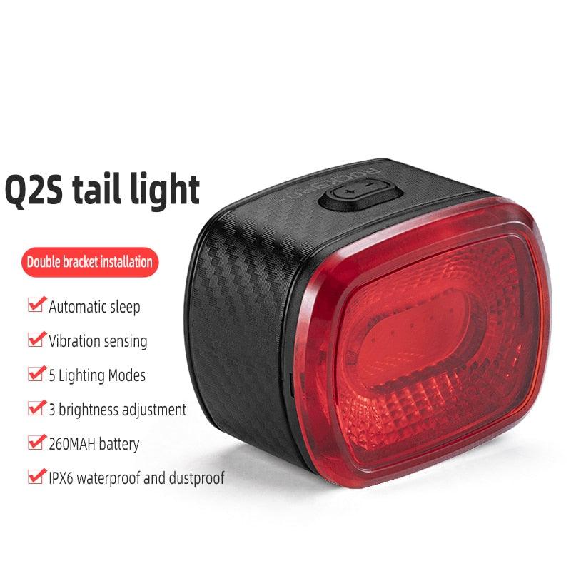 ROCKBROS Type-C Bicycle Tail Light Waterproof Flashlight for Bike 4 Modes Warning Safety Ultralight Rear Lamp Cycle Accessories - Pogo Cycles