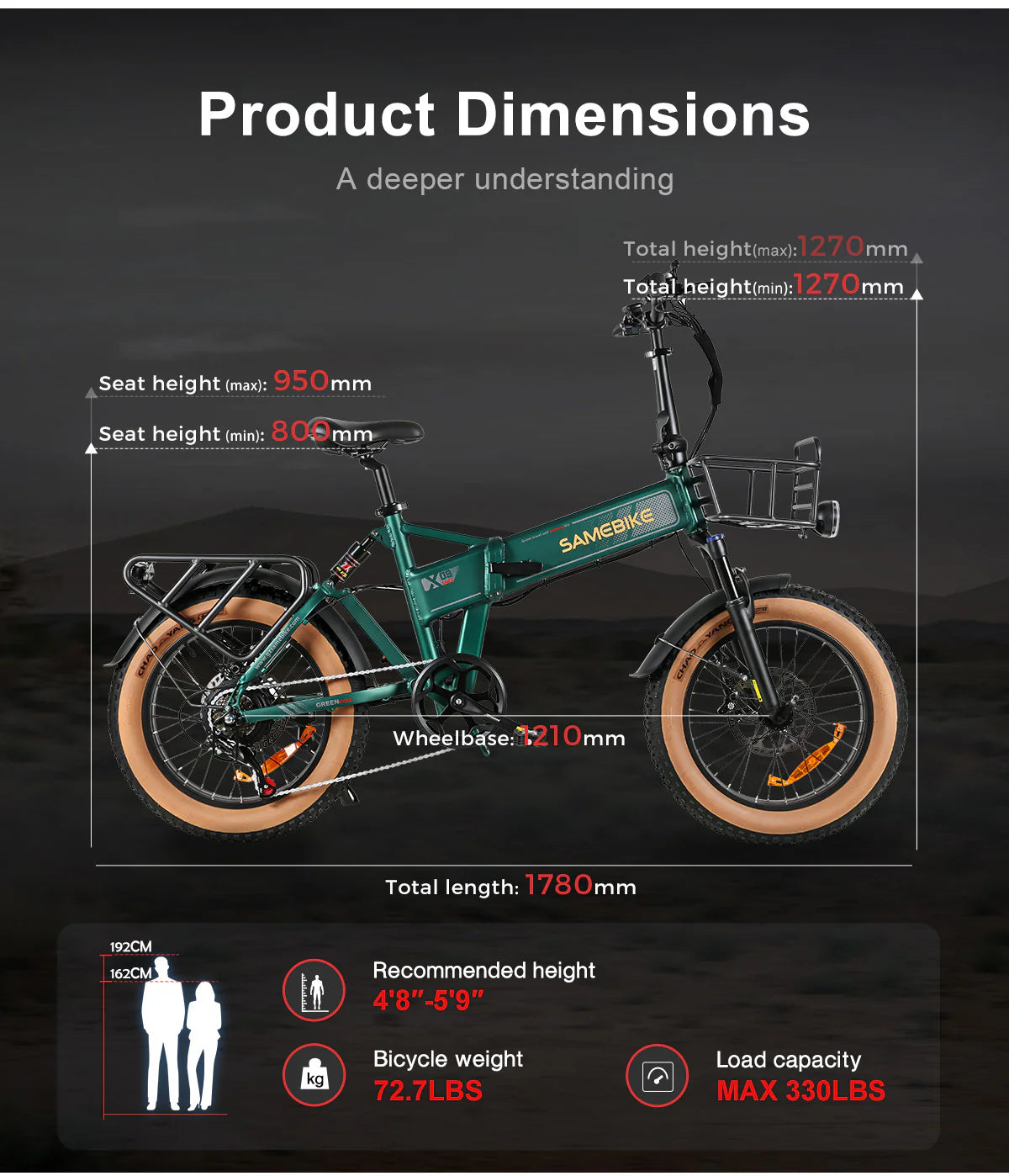 SAMEBIKE XWLX09-II Mountain Electric Bike - Pogo Cycles