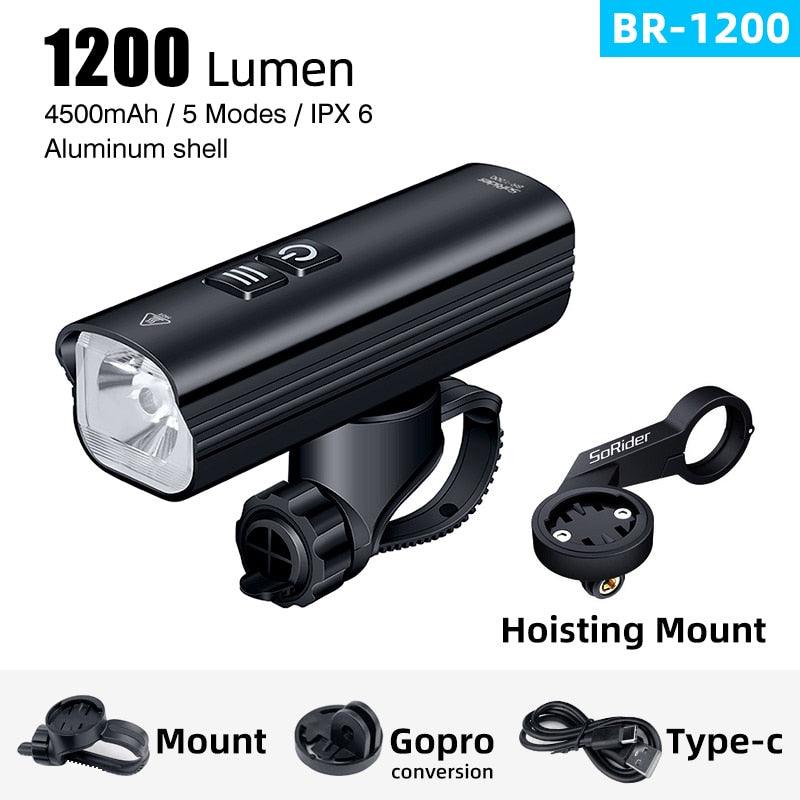 SoRider Bicycle Bike Light BR 2000 AI 1200 Lumens Lumen High Brightness Multi-Function Road MTB Cycling Safety Front Lights - Pogo Cycles