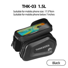 ThinkRider Bike Bag 2L Frame Front Tube Cycling Bag Bicycle Waterproof Phone Case Holder 7 Inches Touchscreen Bag Accessories - Pogo Cycles